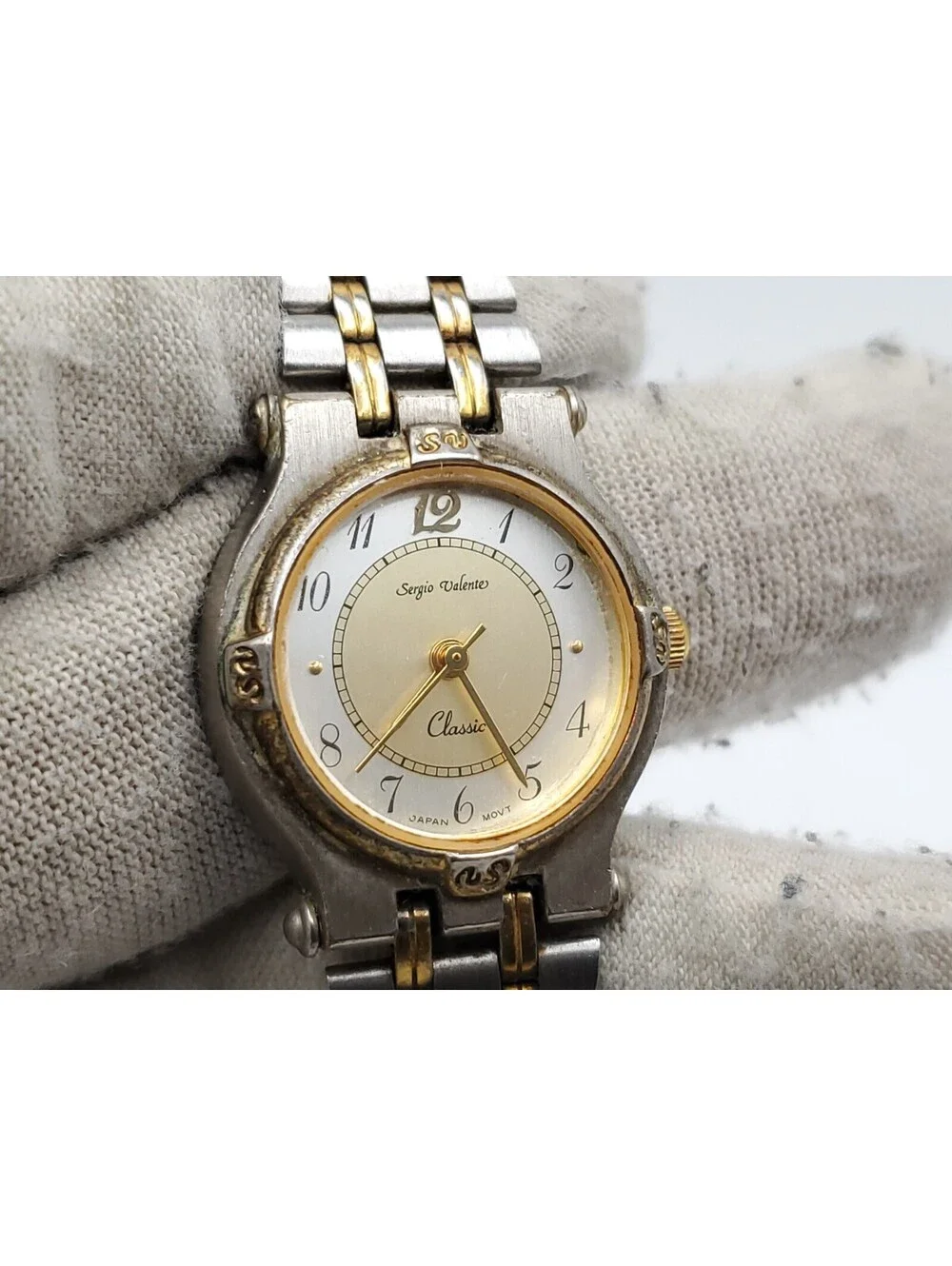 Sergio Valente Classic Quartz Watch Women New Battery Two Tone Adjustable 23mm